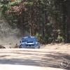 Sticks and stones go flying as Yeoman and Schulze approach the hairpin in stage 1 of the Rally in the 100 Acre Wood 2014