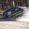 The Ford Focus of Karpadis and Hall at the Rally in the 100 Acre Woods 2014