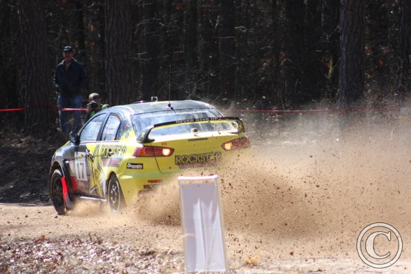 Getting a face full of rocks and dirt at the Rally in the 100 Acre Woods 2014